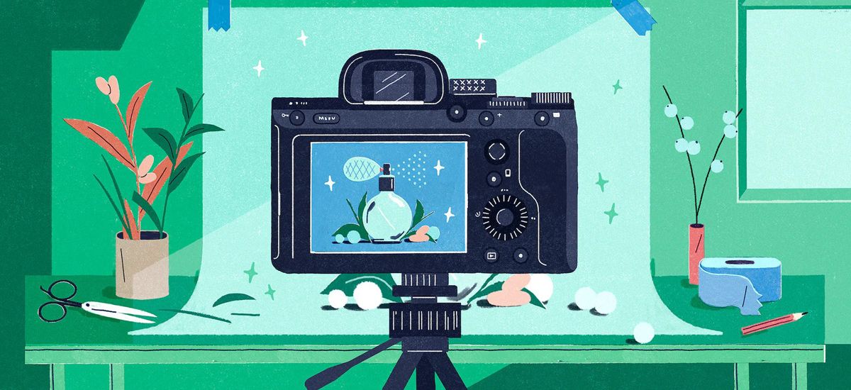 A photographer capturing product shots for a marketing campaign